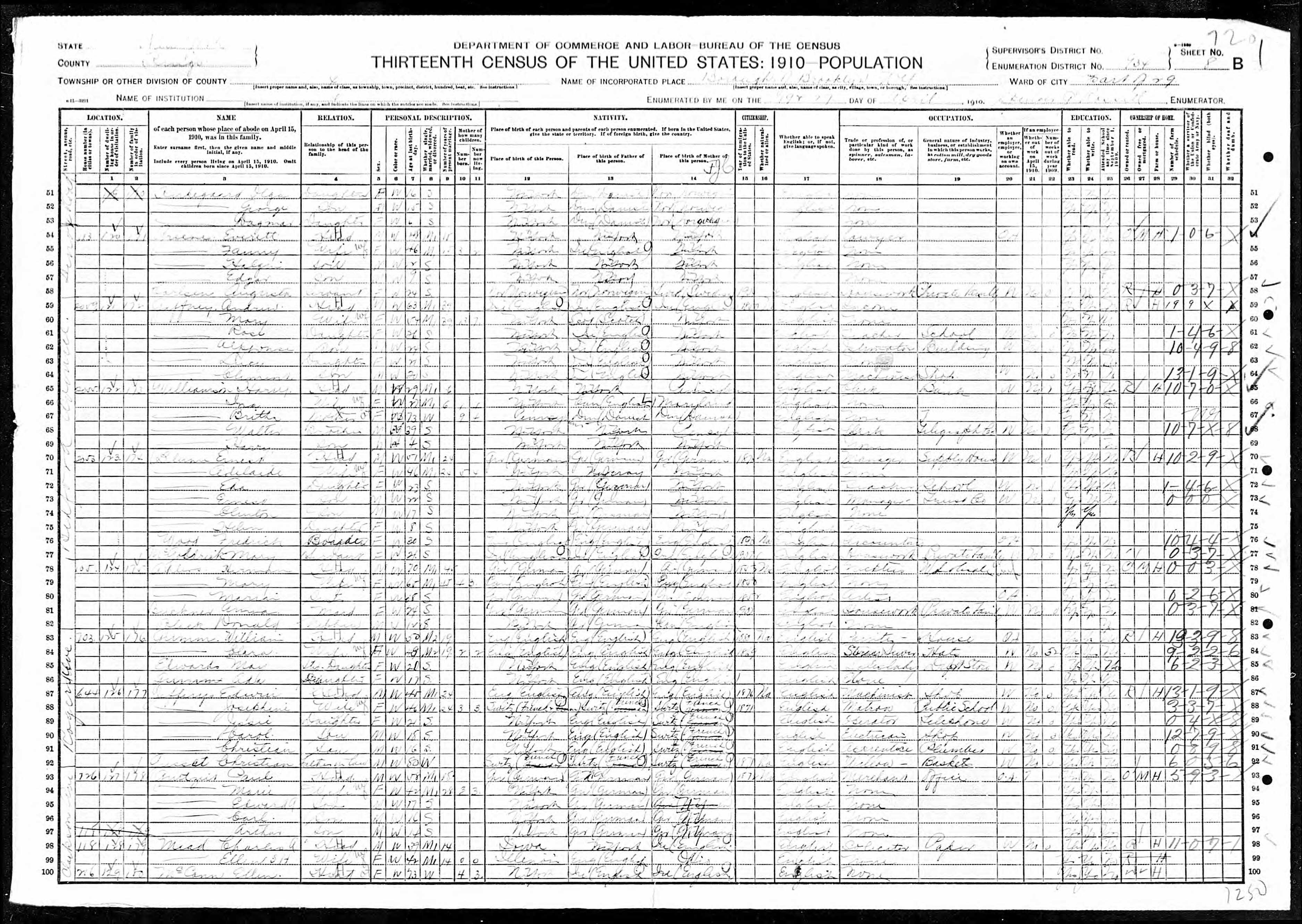 Georg Kirkegaard, 1910 NY Brooklyn Census (Page 2)