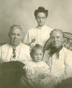 Lucy Ort Four Generations:
Clockwise from left: Lucy Ort Hickox Lowth, Lura Wells Walker, Flora Hickox Wells, Thelma Walker